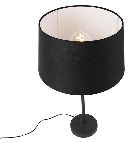 Lampă de masă neagră cu abajur din in neagră 35 cm reglabilă - Parte