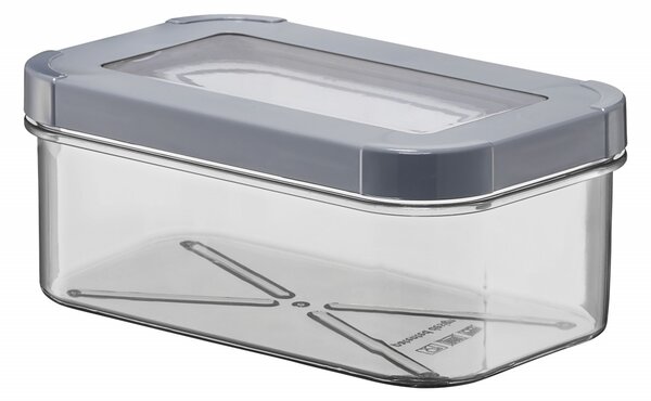 Recipient depozitare cu capac gri 0.6L, Optimo