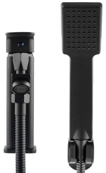 Erga Lucco, baterie lavoar cu set de duș manual, negru mat, ERG-YKA-BW.LUCCO-BLK