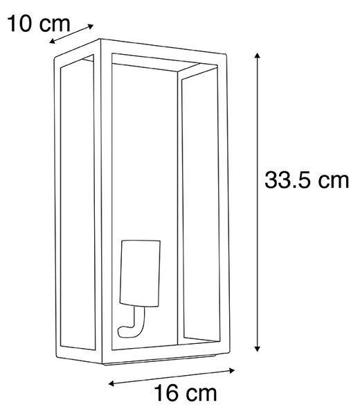 Lampă de perete inteligentă de exterior neagră, incl. WiFi ST64 IP44 - Rotterdam