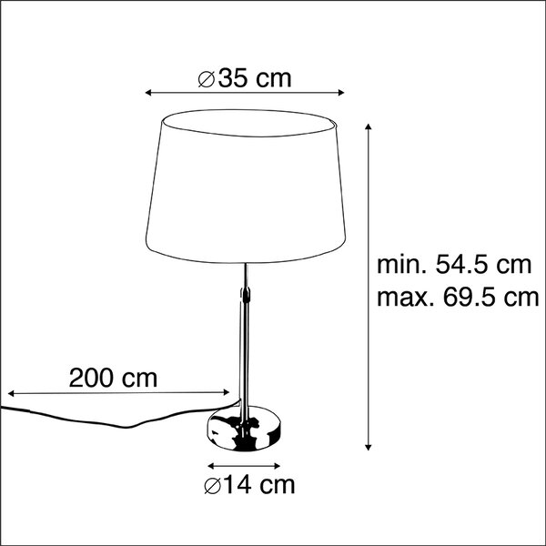 Lampă de masă auriu/alamă cu abajur din in taupe 35 cm - Parte