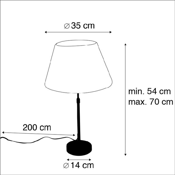 Lampă de masă din bronz cu abajur plisat alb 35cm - Parte