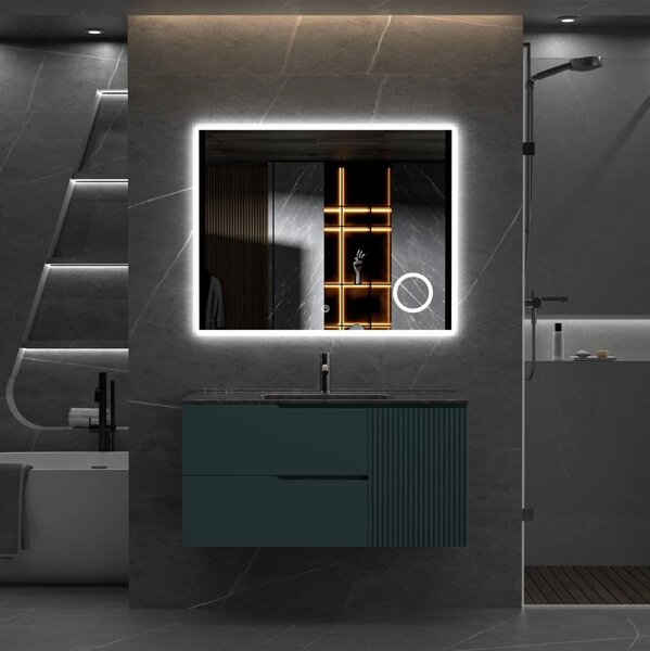 Erga Luna, oglinda LED 100x80cm cu oglinda cosmetica 3x marire, 2760 lm, 6500K, iluminare fata/spate, ERG-V01-124-1080-00