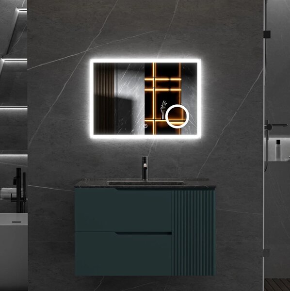 Erga Luna, oglinda LED 70x50cm cu oglinda cosmetica 3x marire, 1840 lm, 6500K, iluminare fata/spate, ERG-V01-124-7050-00