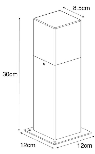 Lampă de podea exterioară industrială inteligentă antracit 30 cm cu Wi-Fi P45 - Denmark
