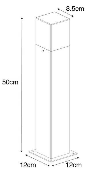 Lampă de exterior inteligentă de podea antracit 50 cm incl. Wifi P45 - Denmark