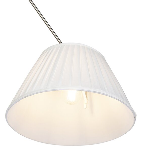 Lampă suspendată din oțel cu abajur plisat crem 35 cm - Blitz