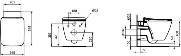 Ideal Standard Strada II vas wc agăţat alb T299701