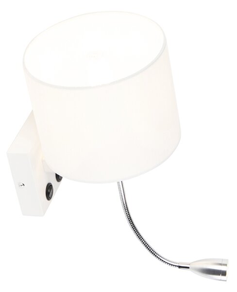 Lampa de perete moderna alba cu abajur alb - Brescia