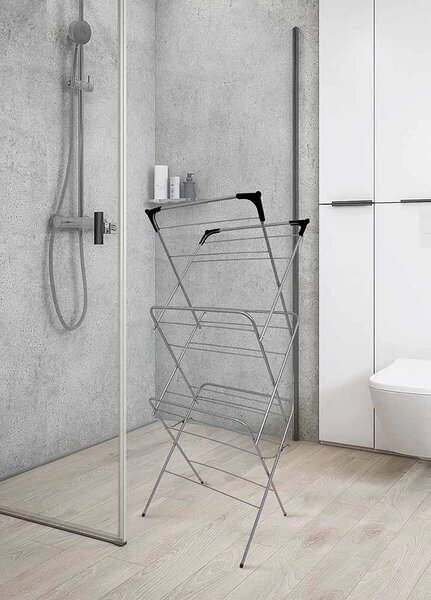Erga Model 150, uscator de rufe pe 3 nivele 59,5x52,2x130,5 cm, matase-negru, ERG-SEP-10STWIE000A02