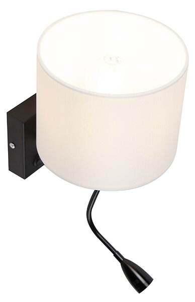 Lampa de perete moderna neagra cu abajur alb - Brescia