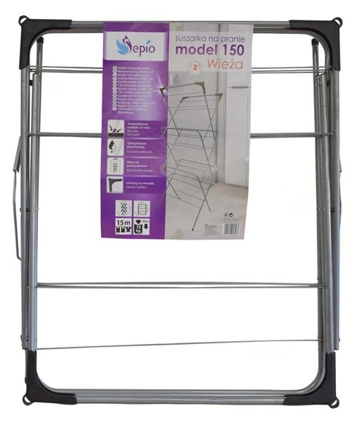Erga Model 150, uscator de rufe pe 3 nivele 59,5x52,2x130,5 cm, matase-negru, ERG-SEP-10STWIE000A02