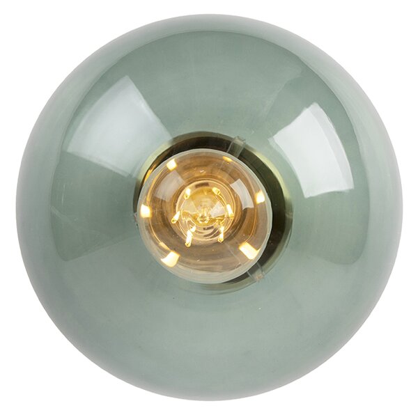 Plafoniera Art Deco din alamă cu sticlă verde - Pallon