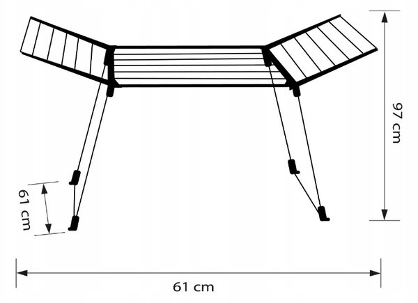 Erga Model 205, uscator de rufe pliabil stabil 170x61x97 cm, alb-gri, ERG-SEP-10SUSSTOVIS17