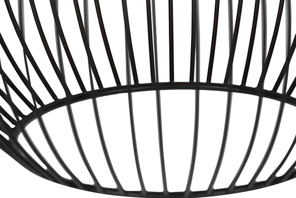 Lampă rotundă pendant de design neagră 30 cm - Dos
