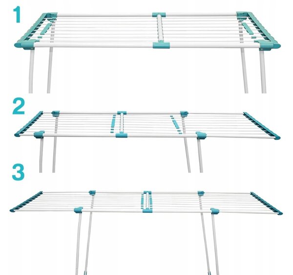 Erga Model 306U, uscator de rufe telescopic stabil 202x55x92 cm, alb-verde, ERG-SEP-10SUSSTOPROFE