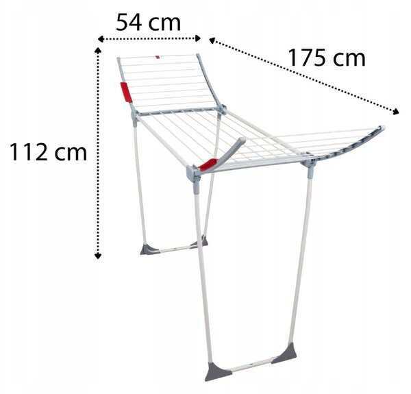 Erga Model 305 Astra, uscator de rufe 175x54x110 cm, alb-gri, ERG-SEP-10SUSSTOMO305