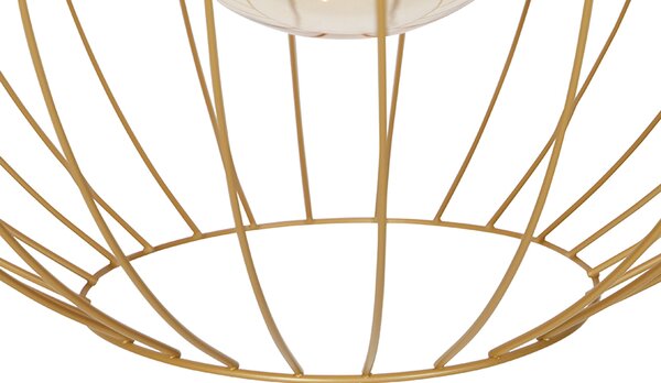 Lampă pendantă de design aurie 60 cm - Wire Dos