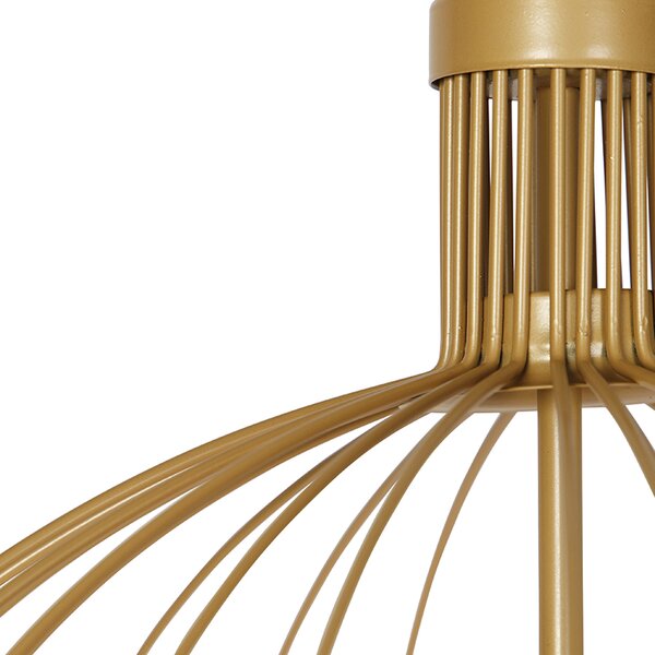 Lampă pendantă de design aurie 60 cm - Wire Dos