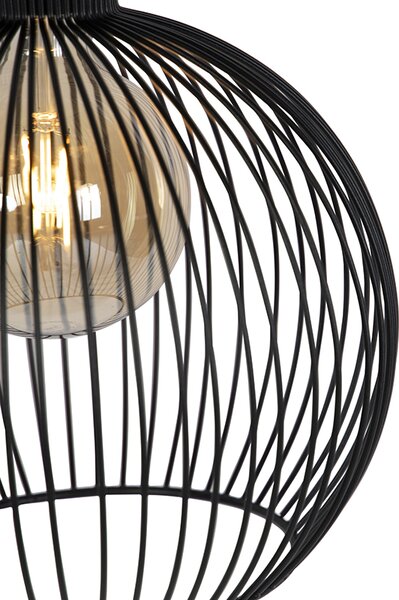 Lampă rotundă pendant de design neagră 30 cm - Dos