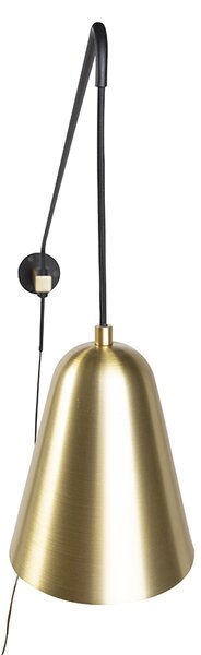 Lampă de perete retro aurie/alamă cu abajur - Demi