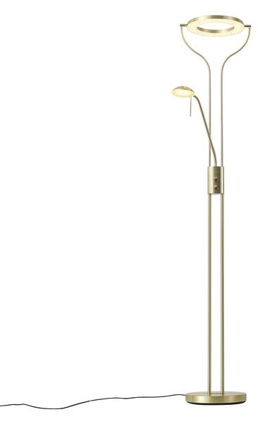 Lampa de podea moderna aurie cu brat de citit incluzând LED si dimmer - Divo