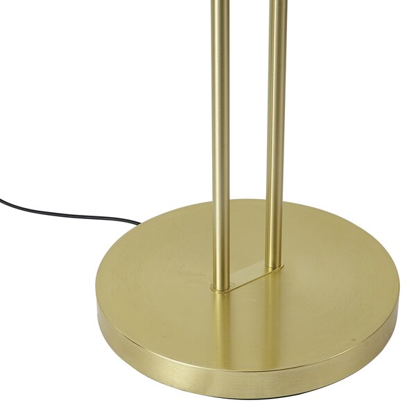 Lampa de podea moderna aurie cu brat de citit incluzând LED si dimmer - Divo
