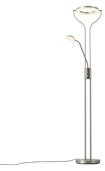 Lampa de podea moderna din otel cu brat de citit, incluzand LED si dimmer - Divo