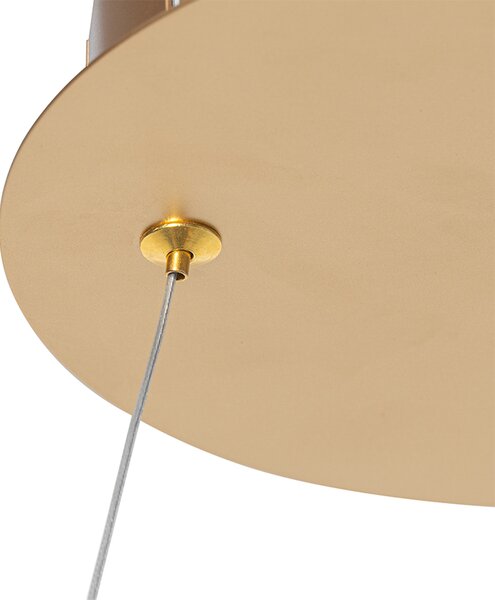 Lampă pendant de design aurie 60 cm incluzând LED cu dimmer în 3 trepte - Anello