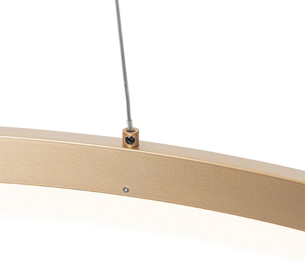 Lampă suspendată de design aurie 80 cm incluzând LED cu dimmer în 3 trepte - Anello