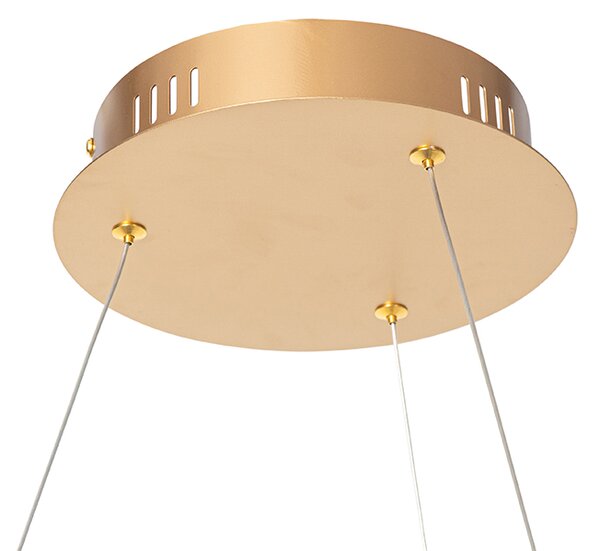 Lampă suspendată de design aurie 80 cm incluzând LED cu dimmer în 3 trepte - Anello