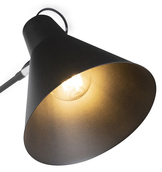 Lampa de perete de design neagră reglabilă - Luna