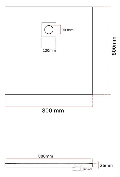 Gamma Erga Oldaf, cadă de duș pătrată SMC 80 x 80 cm, gri mat, ERG-GMA-OL-8080G