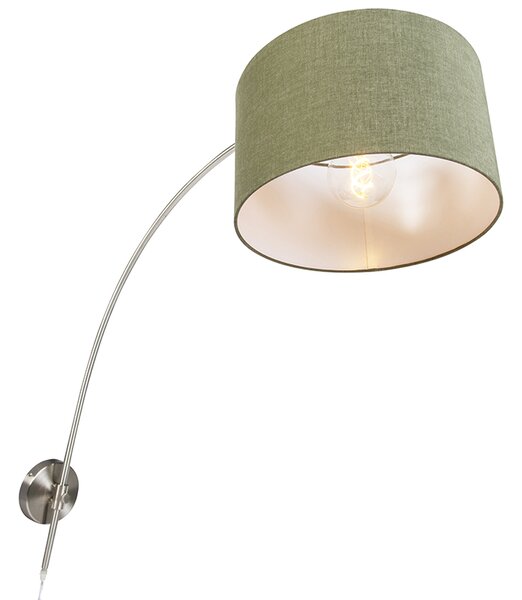 Lampă de perete arcadă din oțel cu abajur verde 35/35/20 reglabilă
