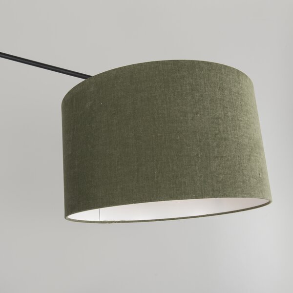 Lampă suspendată neagră cu abajur 35 cm verde reglabil 2 lumini - Blitz