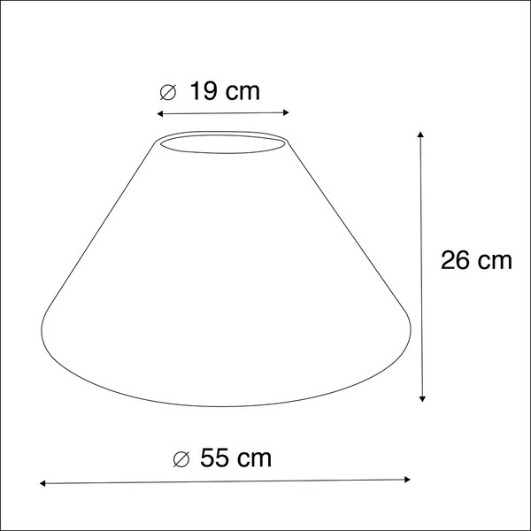 Abajur din material textil bej rotund înclinat 55/19/26