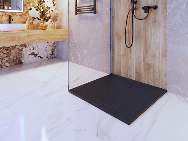 Gamma Erga Oldaf, cadă de duș pătrată SMC 90 x 90 cm, negru mat, ERG-GMA-OL-9090BK