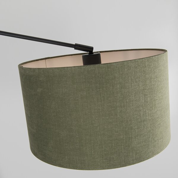 Lampă suspendată neagră cu abajur 35 cm verde reglabil 2 lumini - Blitz