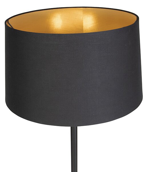 Lampa de podea moderna neagra cu abajur negru 45 cm - Simplo