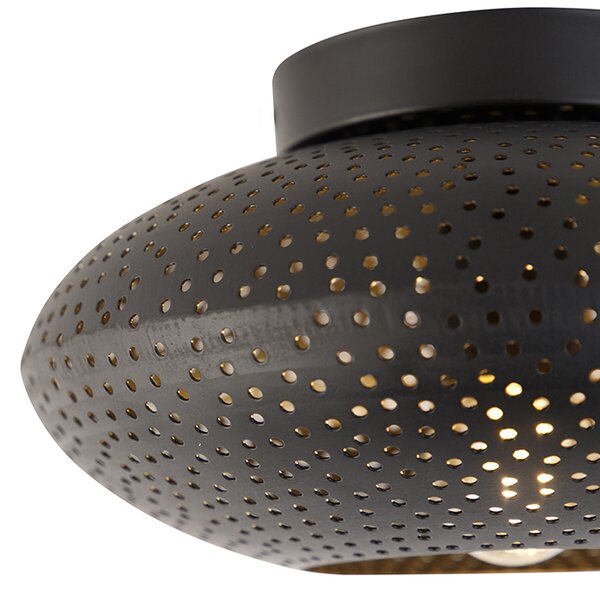Plafoniera orientala neagra cu auriu 25 cm - Radiance