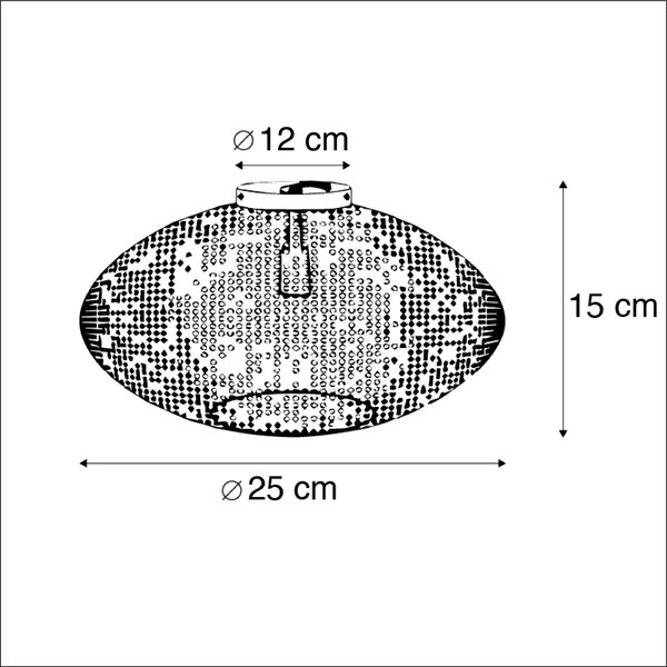 Plafoniera orientala neagra cu auriu 25 cm - Radiance