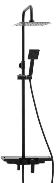 Erga Oslo, set de dus cu robinet cu maneta si raft, negru mat, ERG-YKA-BP.OSLO-25-BLK