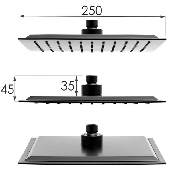 Erga Oslo, set de dus cu robinet cu maneta si raft, negru mat, ERG-YKA-BP.OSLO-25-BLK