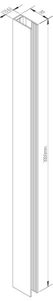 Erga Paris, sina profil pentru paravane de dus cu sticla grosime 8mm, lungime 200cm, negru mat, ERG-V02-PARIS-PROFILE-BK