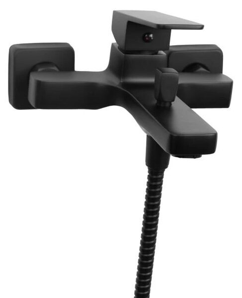 Erga Sara, baterie de baie cu set de duș manual, negru mat, ERG-YKA-BW.SARA-BLK