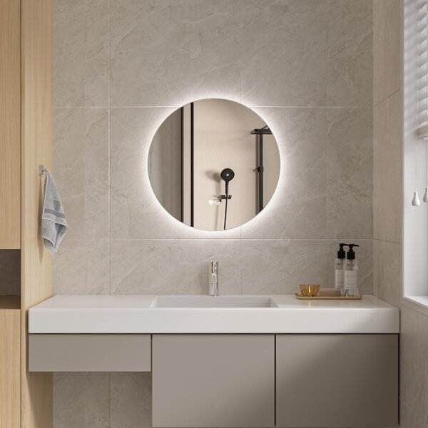 Erga Sofia, oglinda LED rotunda 50cm, 1150 lm, 3 culori de lumina, ERG-V01-207-5050