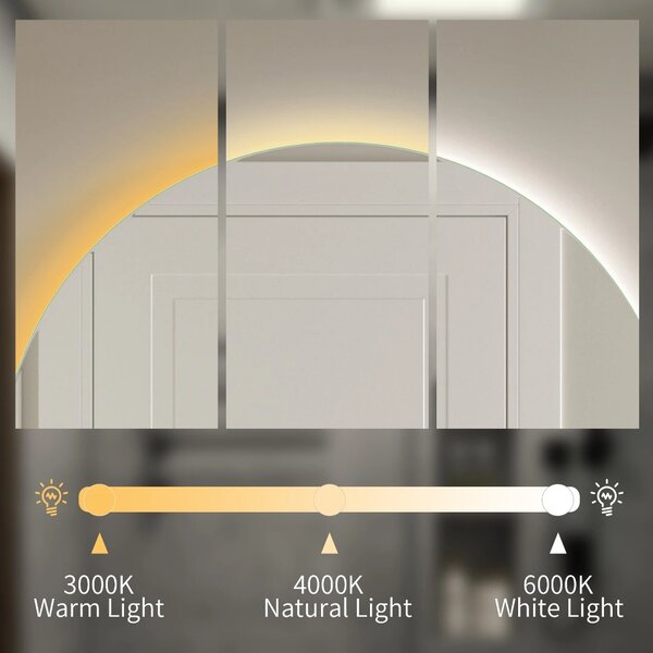 Erga Sofia, oglinda LED rotunda 80cm, 1840 lm, 3 culori luminoase, ERG-V01-207-8080