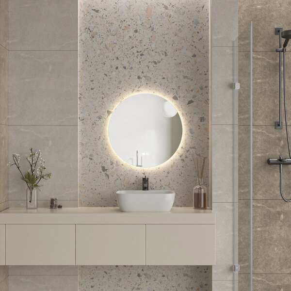 Erga Sofia, oglinda LED rotunda 60cm, 1380 lm, 3 culori de lumina, ERG-V01-207-6060