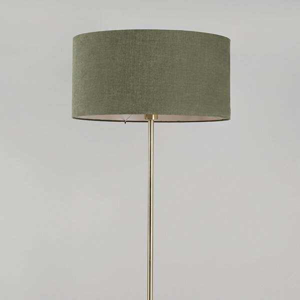 Lampă de podea din alamă cu abajur verde 50 cm - Kaso