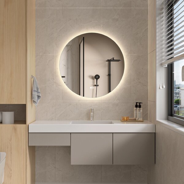 Erga Sofia, oglinda LED rotunda 70cm, 1610 lm, 3 culori de lumina, ERG-V01-207-7070